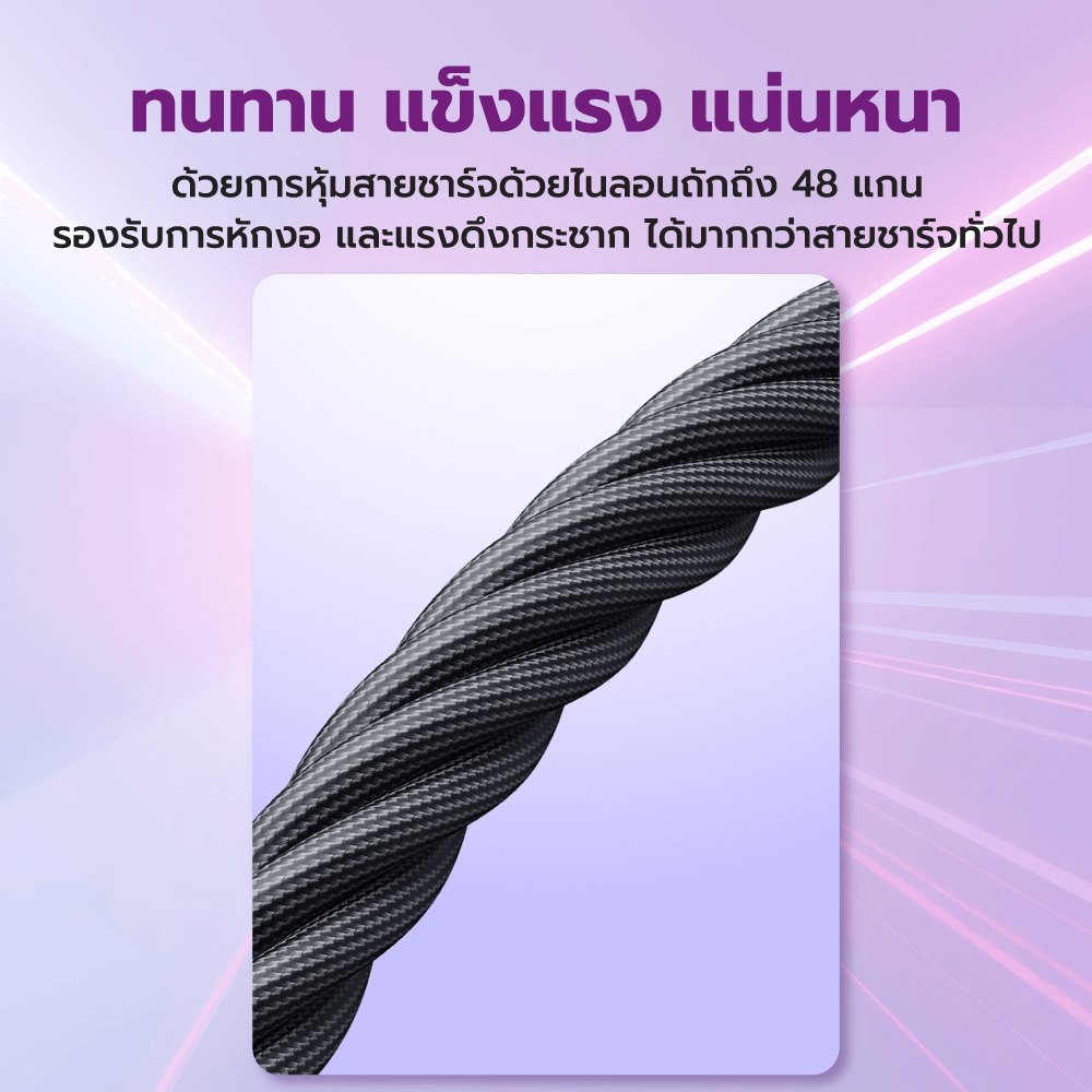 สายชาร์จไนลอนถัก ZTEC ZM421 4-IN-1 รองรับชาร์จเร็ว 240W (สลับเปลี่ยนหัวได้)